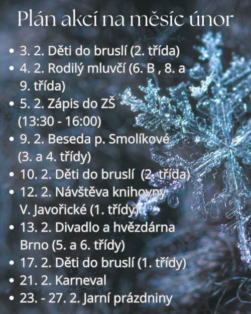 Měsíční plán akcí 1