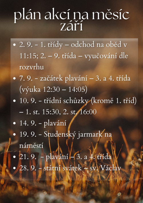 plán na&nbsp;měsíc září